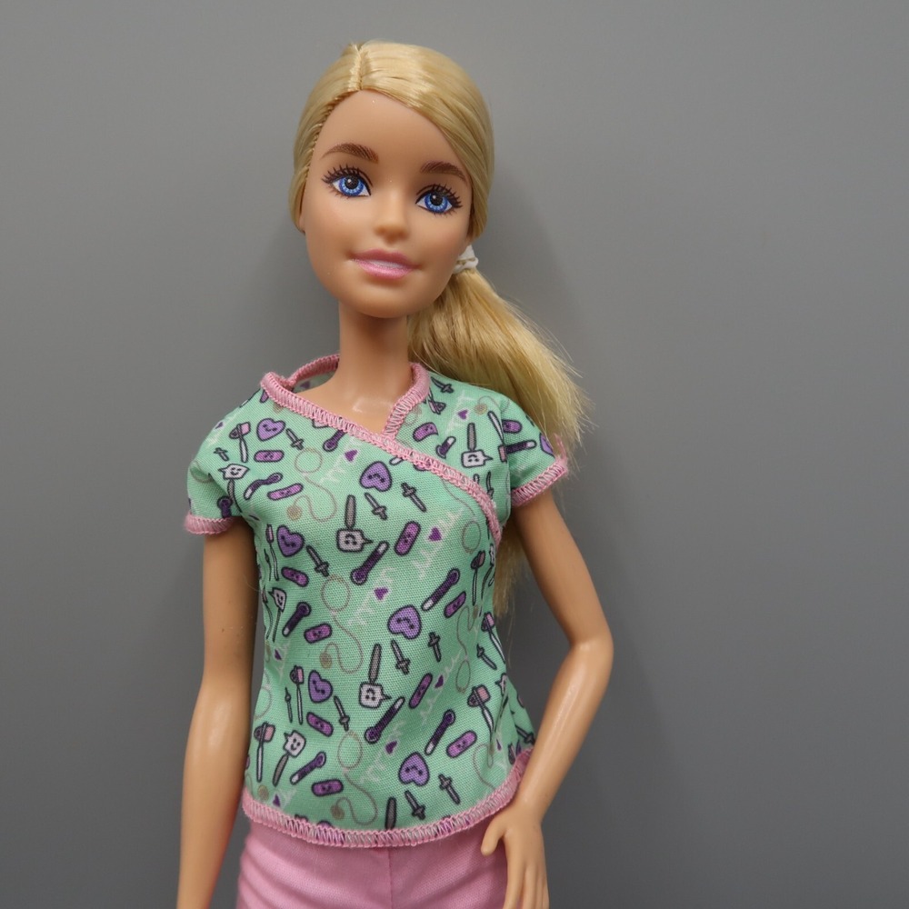 Barbie Nurse Doctor‎ Hospital Doll Scrubs Outfit Mattel 2013 Blonde